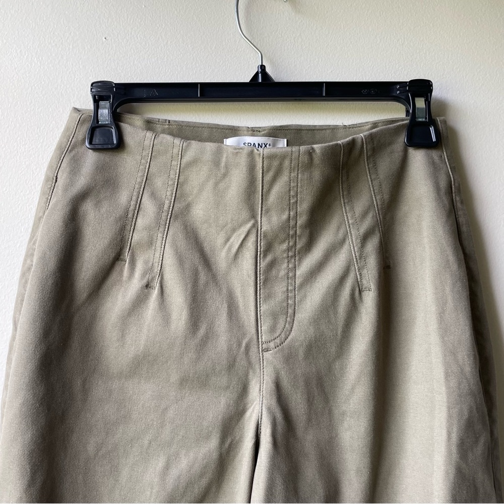 Spanx Twill Cropped Wide Leg Pants in Tucson Olive Women’s Flare Size Small - Picture 6 of 10